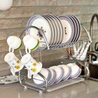 [⚡ส่งฟรี] Dish Racks ชั้นวางจาน 2 ชั้น ตัวS ชั้นคว่ำจาน ชั้นวางจานสแตนเลส อุปกรณ์จัดเก็บในห้องครัว / 1590