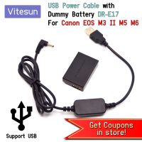 Vitesun Power Bank 5V USB Adapter Cable + DR-E17 DC Coupler LP-E17 Dummy Battery For Canon EOS M3 M5 M6 EOS-M3 EOS-M5 EOS-M6