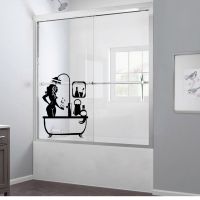 【cw】 Interesting SexyShower StickersVinyl Glass Door Sticker 2WS0060 【hot】