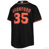 เสื้อคาร์ดิแกนเบสบอล ทรงหลวม พลัสไซซ์ ลาย MLB San Francisco Giants Brandon Crawford Button-Down