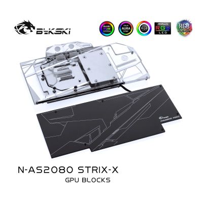 Bykski N-AS2080STRIX-X Gpu Water Block,Full Cover กราฟิกการ์ด Water Cooling Block สำหรับ Asus Rog Strix-RTX2080-O8G-Gaming