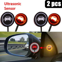 2Pcs รถ Blind Spot Radar Detection System ไฟเตือนไมโครเวฟเซนเซอร์เปลี่ยน Lane Driving Assistance Reversing Radar Sensor