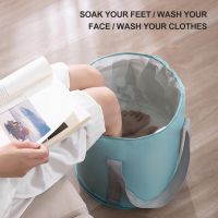 【CW】 Foldable Basin Travel Camping Washbasin Foot Soaking Bucket Folding Bath Sink Soak Bag Aluminum Film Washbowl