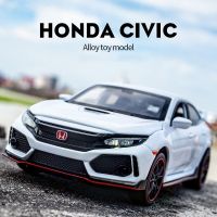 1:32 HONDA CIVIC TYPE-R Toy Car Metal Toy Diecasts Toy Vehicles Car Model Sound Light Pull Back Car Toys For Children Gifts