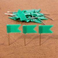 ☏ 200 Pcs Flag Shaped Map Pins Cork Notice Board Drawing Pins Push Pin 100 Pcs Red With100 Pcs Green