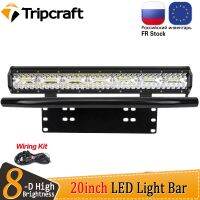 Tripcraft 8D 20inch 20 420w Tri Row Car Light Led Bar 23 Number Plate Frame Mount Bracket For Auto Car boat 4X4 SUV 12V 24V