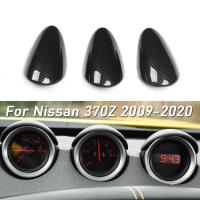 3Pcs รถ ABS คาร์บอนไฟเบอร์รูปแบบภายใน Gauge Pad สำหรับ Nissan 370Z 2009-2020อุปกรณ์เสริมภายใน