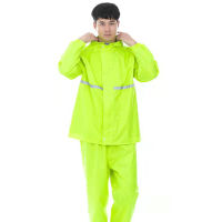 （9สี）New Alitech ชุดกันฝน เสื้อกันฝน สีกรมท่า มีแถบสะท้อนแสง รุ่น หมวกติดเสื้อ กันฝน Waterproof Rain Suit แถบสะท้อนแสง