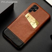 Case on For Samsung Galaxy S23 Ultra S22 S21 S20 S10 Plus 5G S9 S8 Card Slot Holder Mixed Splice PU Leather Cover For Note 20 10