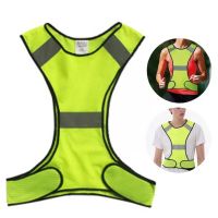 Reflective Cycling Vest Adjustable Waist Pattern Bike Bicycle Night Running Jogging Safety Protective Vest for Men Wo D4U1