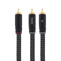 RCA To 2RCA Audio Cable for Devices sucho as Amplifiers and Speakers OCC Silver Plating 1 Male to 2 Male Subwoofer Cable