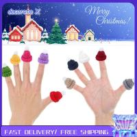 DECORATE X 20pcs ถักนิตติ้ง หมวกคริสต์มาส งานทำมือ เครื่องประดับต้นคริสต์มาส หมวกงานปาร์ตี้ ของใหม่ เส้นด้ายสำหรับถัก หมวกตุ๊กตาผ้า คริสมาสต์