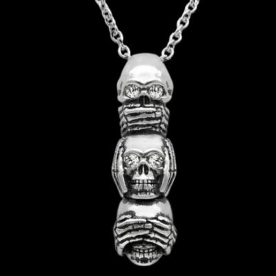 JDY6H Ladies Fashion Income Vintage Skull Necklace Personality Action Hip Hop Street Jewelry Pendant Anniversary Party Birthday Gif