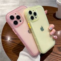 {Haojia เคสโทรศัพท์} เคสกันกระแทกมือถือเคสโทรศัพท์ Transaprent สำหรับ iPhone 13Pro Max 11 12 Pro XS XR X เคสป้องกันกล้องซิลิโคนสีใส