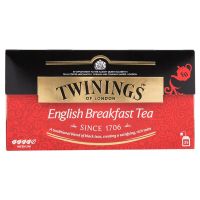 [ส่งฟรี] Free delivery Twinings Tea English Breakfast 2g. Pack 25 Cash on delivery เก็บเงินปลายทาง