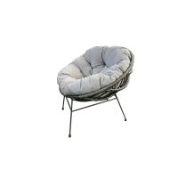 Chair outdoor with waterproof cushion 65x74x80 cm.- grey