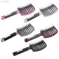 Massage Scalp Hairdressing Comb Women Anti-static Detangle Hairbrush Nylon Boar Bristle Brush Hairdresser Supplies