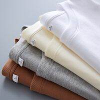 [COD] and winter 280g heavy weight high quality pure long-sleeved T-shirt men 2022 loose double-strand double yarn mens tops