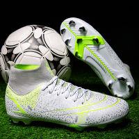 2021 Cleats Grass Men Soccer Shoes FG Ankle Football Boots High Man White Training Professional Sneakers Shoes chuteira futsal