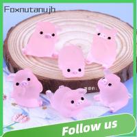 FOXNUTANUJH 20Pcs เรซิน หมูคาวาอี้ งานฝีมือสมุดติดรูป มินิมินิ หมูการ์ตูน น่ารักน่ารักๆ สีชมพูอมชมพู หุ่นขนาดเล็ก ตกแต่งบ้านตุ๊กตา