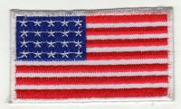 iron on patch Embroidery Country flag USA Stars and Stripes 7x5 cm สหรัฐอเมริกา ธงประจำชาติ ตัวรีด เย็บติดผ้าประเทศไทย โลโก้ปัก มีกาวสำหรับรีด ตกแต่งเสื้อผ้า