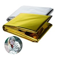 ผ้าห่มฉุกเฉิน Outdoor Survive First Aid Military Rescue Kit Windproof Waterproof Foil Thermal Blanket for Camping Hiking-SDFU STORE