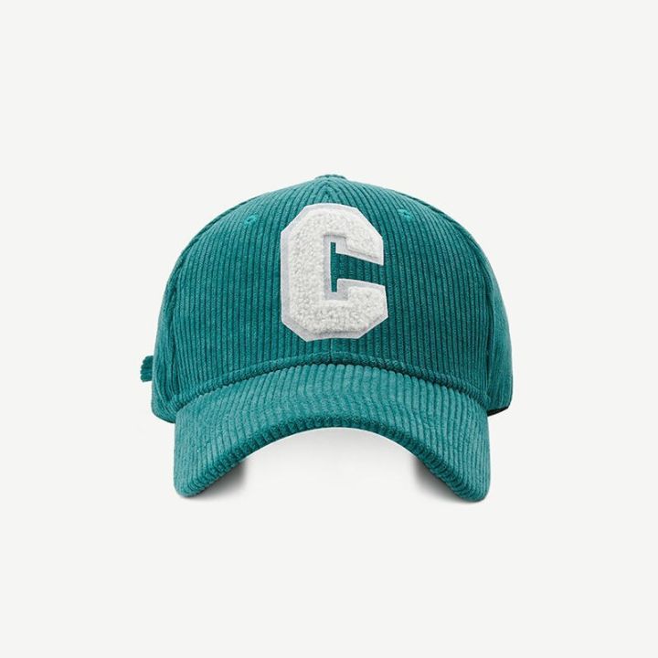 หมวกแฟชั่นผู้หญิงหมวกเบสบอลผ้าลูกฟูกมีตัวอักษร-c-snapback-ผู้หญิงช้อปปิ้งแต่งตัวลำลองปรับได้หมวกฮิปฮอป2022ใหม่