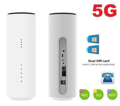 5G CPE Router 2.2Gbps, 2 SIM Dual Band 2.4G+5GHz WiFi 6