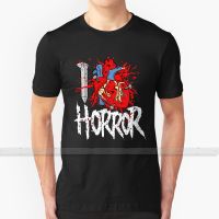 I Love Horror T   Shirt Men 3D Print Summer Top Round Neck Women T Shirts Horror Evil Ghost Monsters Sci Fi Heart Love Blood XS-6XL