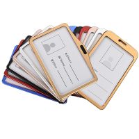 ◆۩™ Card Holder Neck Strap with Lanyard Badge Holder Work ID Card Bus Business ID Holders Aluminum Alloy Card Holder Office Supplies