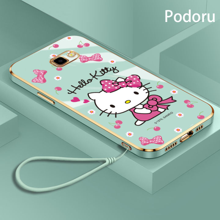 เคส-samsung-j4บวก2018-j4-prime-เรียบง่ายสุดหรูชุบทองเคสโทรศัพท์-hello-kitty-เคสซิลิโคน-tpu-แบบนิ่ม