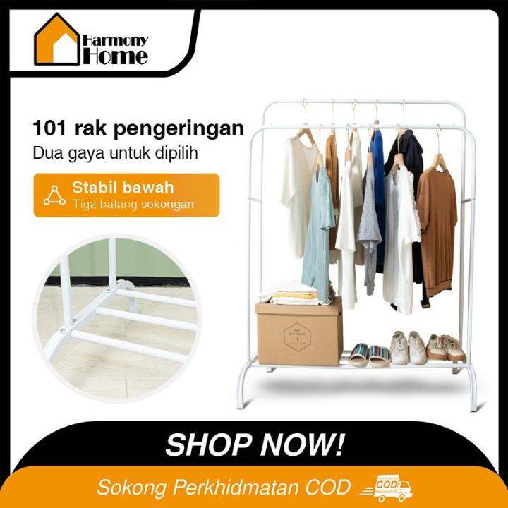 HARMONY HOME Penyangkut Pakaian Rak Strong Cloth Hanger Simple Clothes ...