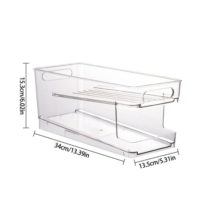 2021Refrigerator Organizer Bins Soda Can Dispenser Clear Plastic Canned Drink Holder Storage for Fridge Kitchen Au27 21 Dropship