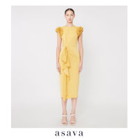 [asava ss23] Abigail Ruffle Draped Dress เดรส แขนกุด แต่งระบายต้นแขน แต่งเดรปด้านหน้า