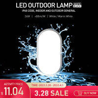 24W Outdoor LED Wall Lamp Waterproof IP65 Moisture Proof Dustproof Indoor LED Ceiling Lamps Surface Mounted Oval Wall Lights