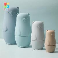 ELROY 4pcs/set Matryoshka ตุ๊กตาเพนกวินทำรัง สีเพ้นท์มือ นกเพนกวิน ตุ๊กตา Matryoshka รัสเซีย ของเล่นเรียงซ้อน 4ชิ้น/เซ็ต ของขวัญวันเกิดของขวัญ