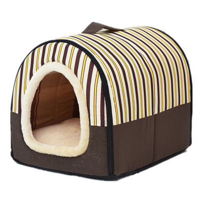 Striped Stars Dog House Kennel Nest With Mat Portable Dog Bed Cat Bed House Small Medium Dogs Outdoor Travel Beds Bag