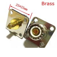 SL16 UHF SO239 Female To SMA Female Connector UHF To SMA Female Plug 4 Hole Flange Panel Mount Socket RF Coaxial Adapters Brass