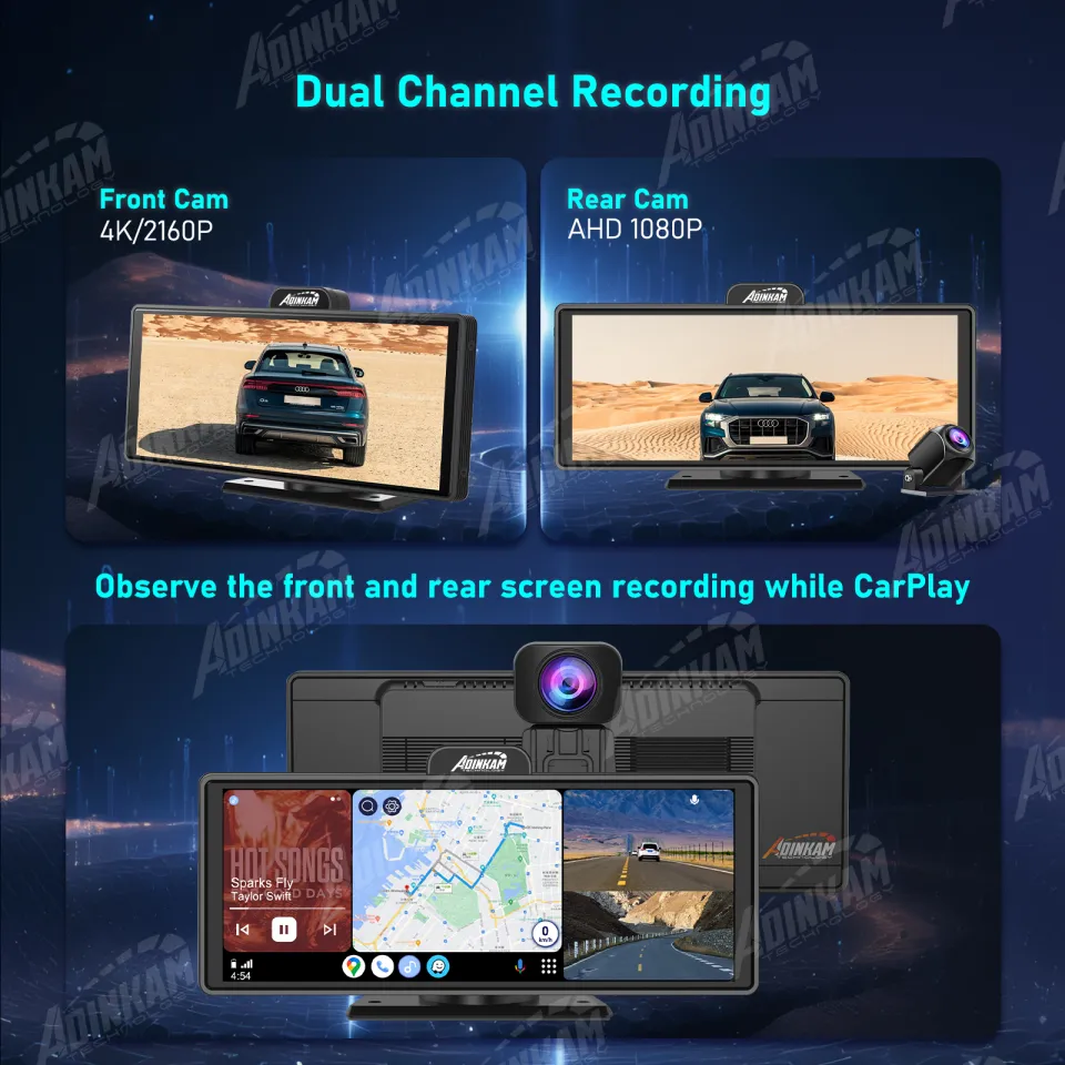 Adinkam 10 Inches Portable Carplay V30S  Apple Carplay+Android Auto w –  Aussies Auto