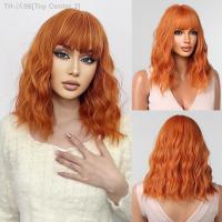 Copper Ginger Orange Synthetic Wigs Short Curly Wave Natural Hair Bob Wig With Bangs for Women Cosplay Party Wigs Heat Resistant [ Hot sell ] Toy Center 2