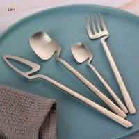 EWYT 4Pcs ดิสเซิร์ทโลหะสแตนเลสชุด Forks เค้กผลไม้ชากาแฟช้อนทานของหวานห้องครัวอุปกรณ์เสริมงานเลี้ยงงานแต่งงาน