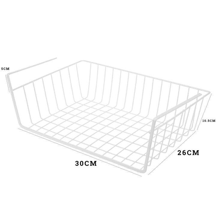 Metal Closet Desk Hanging Mesh Basket Wire Bookcase Shelf Rack