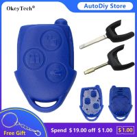 Okeytech 3 Button Replacement Transit Connect Remote key Shell Case Blue Color Styling Cover For Ford Transit With White Gasket