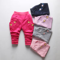 IENENS Spring Autumn Fashion Clothes Toddler Infant Girl Casual Pants Length Trousers Children Kids Baby Girl Cotton Clothing Bottoms 0 1 2 3 4 Years