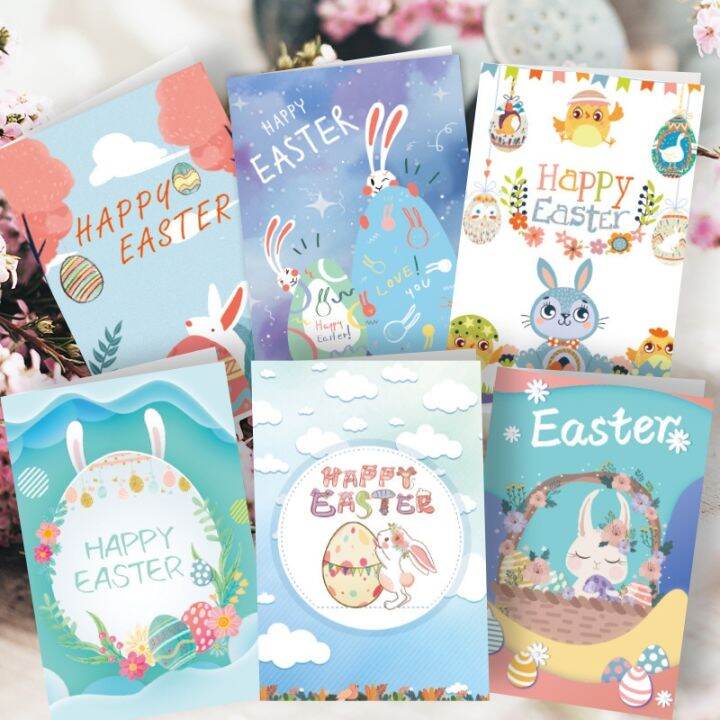 yf-happy-easter-greeting-cards-with-envelope-sticker-folding-type-thank-you-card-supplies-invitations-12p