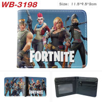 [มีในสต็อก] FORTNITES Men Women Kids Bifold Wallet Cartoon Coin Purse Full Color Printing Short Portable Card Holder