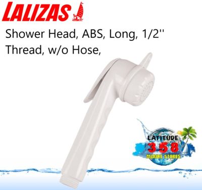 Shower Head, ABS, Long, 1/2 Thread, w/o Hose, White 47083 lalizas
