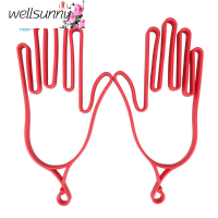 Wellsunny ที่วางถุงมือกอล์ฟพลาสติกสีแดงสำหรับกีฬากลางแจ้งทนทาน1คู่เปลหาม