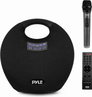 Pyle Mini IPX4 Waterproof Wireless Portable Bluetooth Speaker, with Built in Rechargeable Battery, Wireless Microphone, Clear Surround Sound, for Indoor and Outdoor Activities with Wireless Microphone