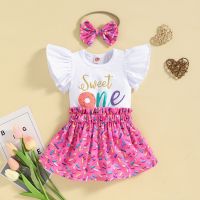 ❒¤❧ ma amp;baby 0 18M Infant Newborn Baby Girls Clothes Set Ruffle Letter One Romper Donuts Print Skirts Birthday Summer Costume D01